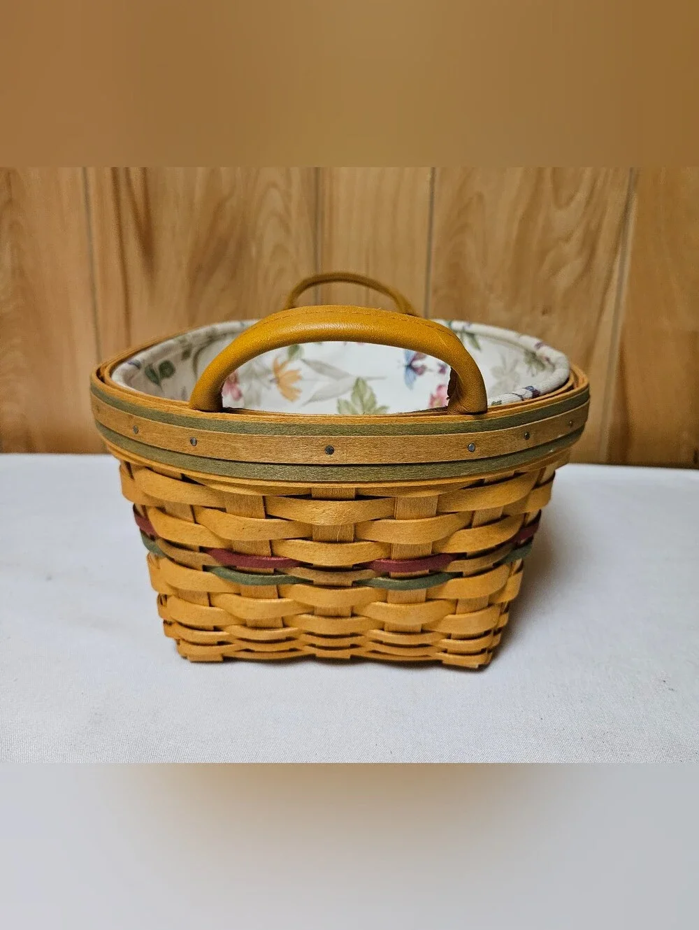 Longaberger Autumn Reflections Blessings Basket  5 PC: Protector Charm 2 Inserts
